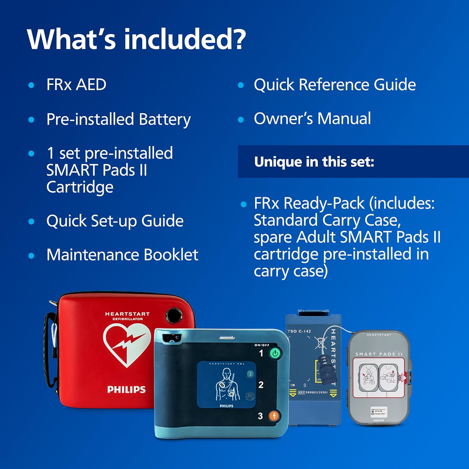 HeartStart FRx AED with Plastic Waterproof Shell Carry Case