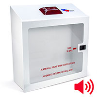 HeartStation Compact Surface-Mount AED Cabinet with Audible Alarm and Strobe Light