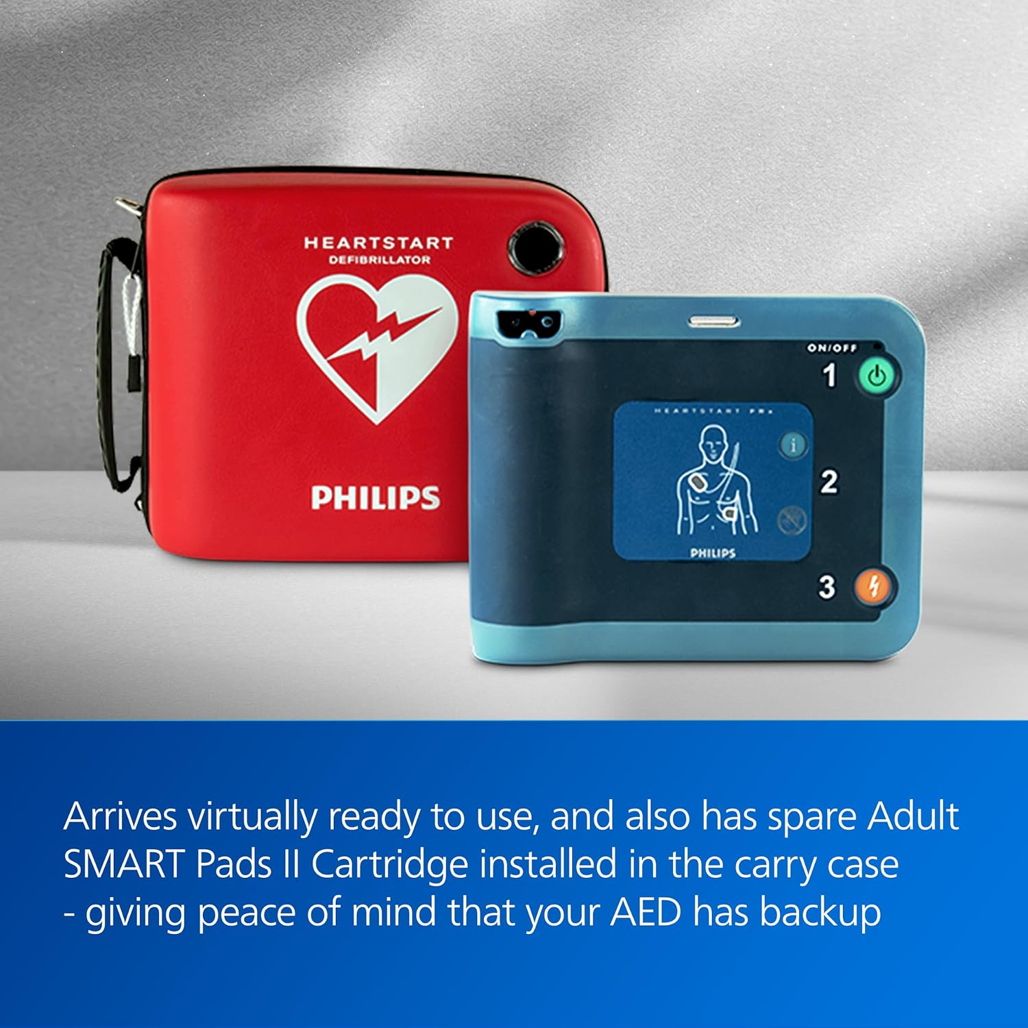 HeartStart FRx AED with Plastic Waterproof Shell Carry Case