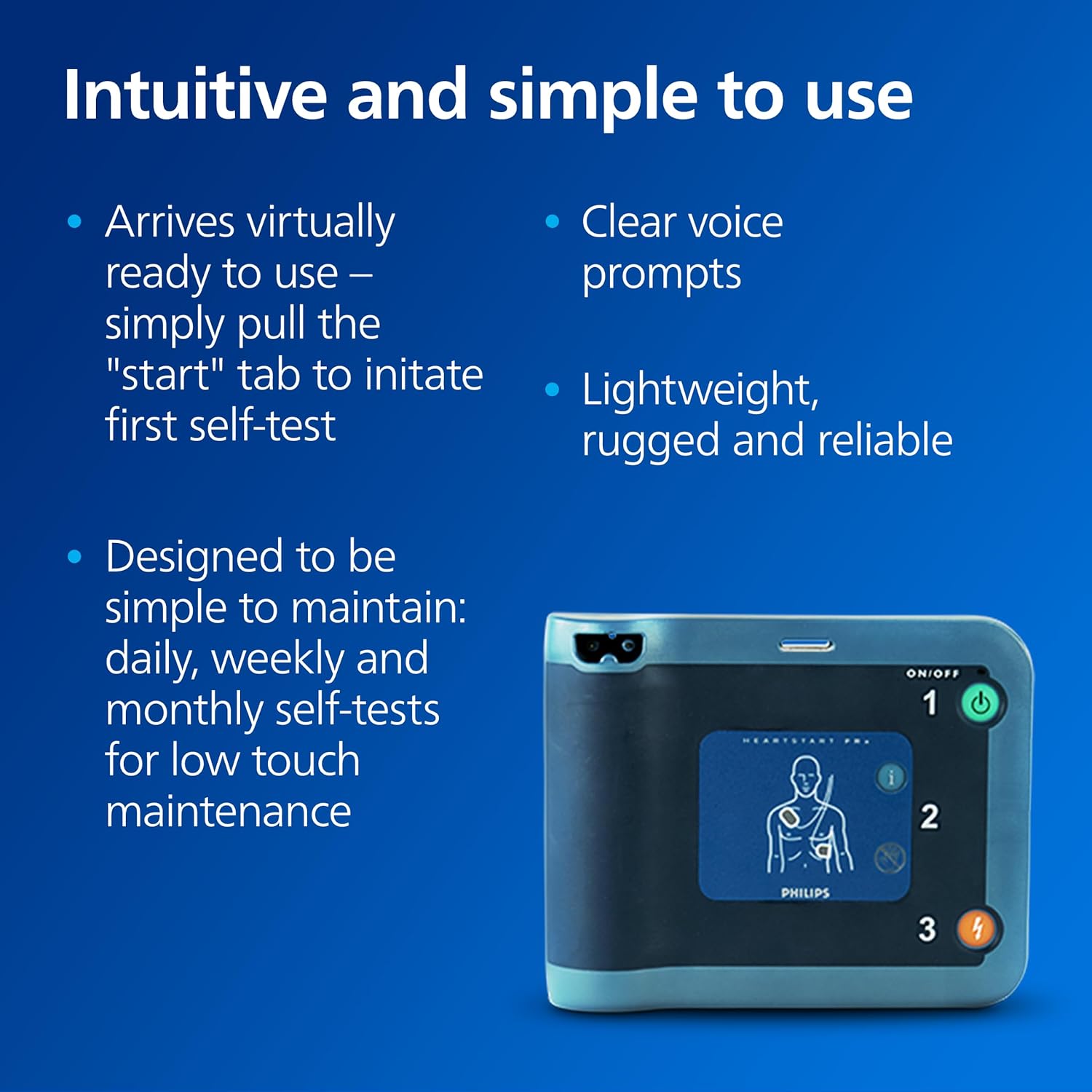 HeartStart FRx AED with Plastic Waterproof Shell Carry Case